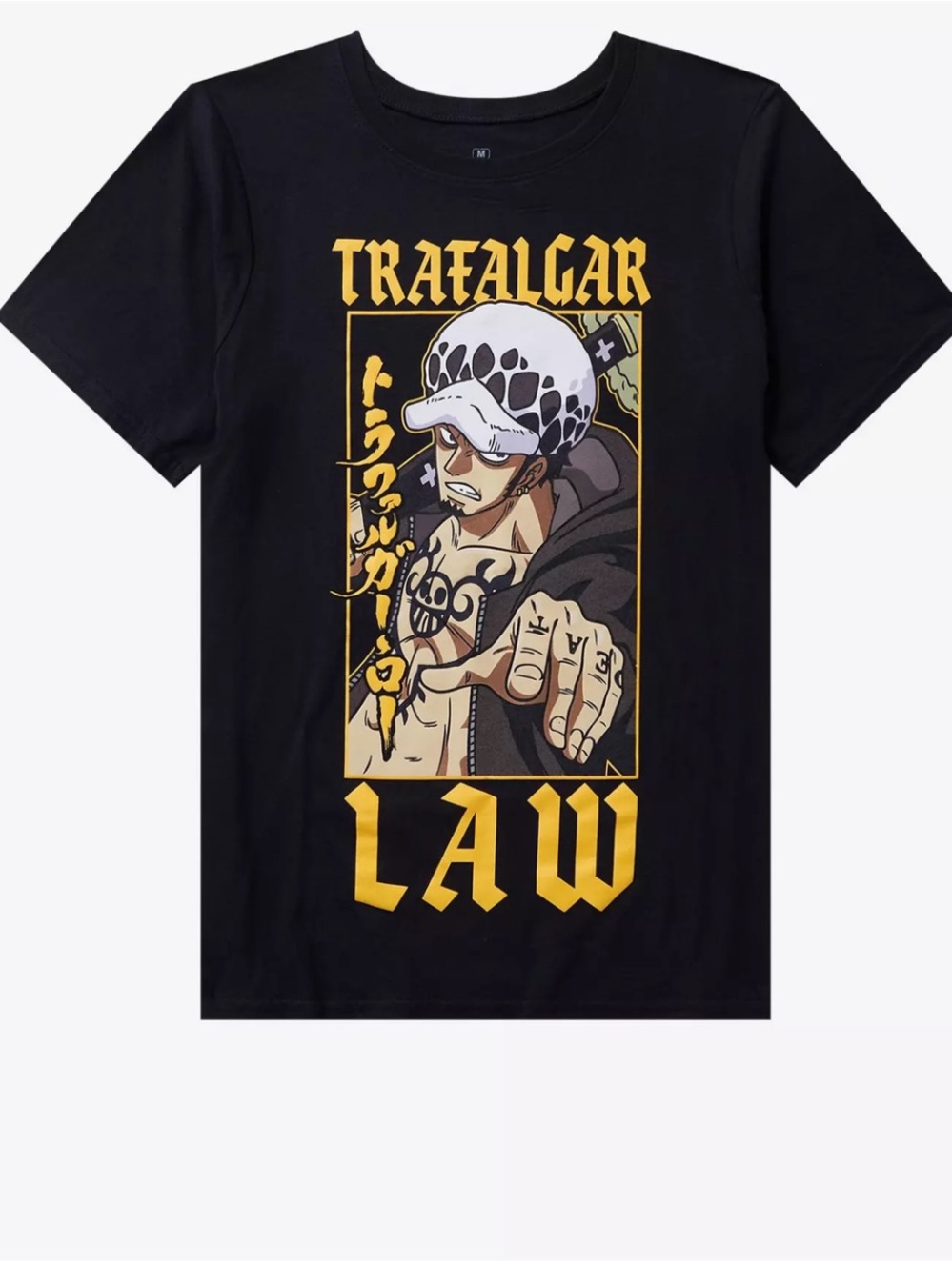 Ripple Junction Black Graphic Tee with Yellow Artwork